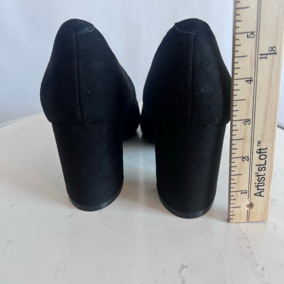 MARC FISHER ZALA BLOCK HEEL POINTY TOE HEEL WOMENS BLACK SUEDE SIZE 7 1/2 MEDIUM - Picture 12 of 12